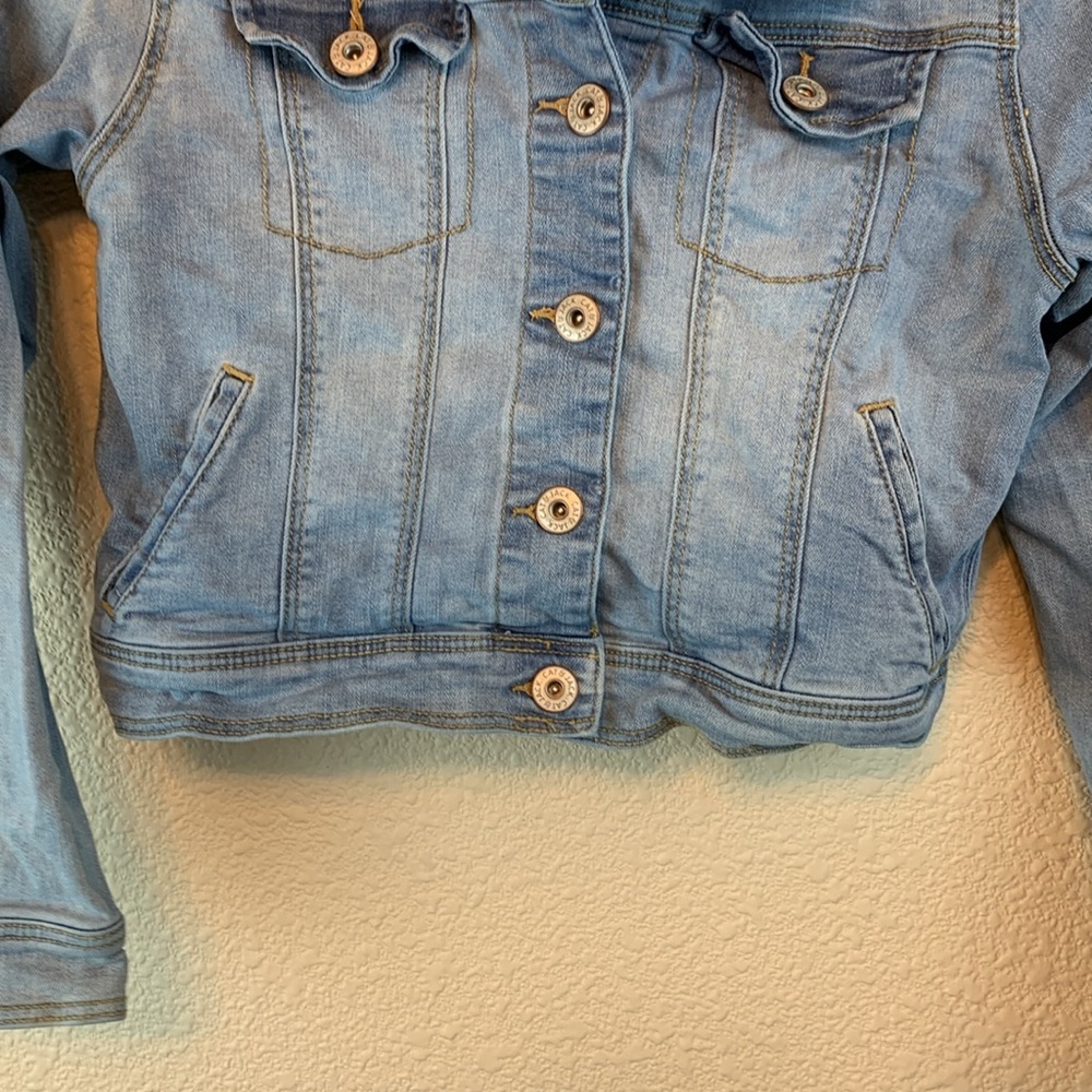 Cat & Jack sz L Jean Jacket casual preppy back to school girly light wash comfy - Picture 5 of 6